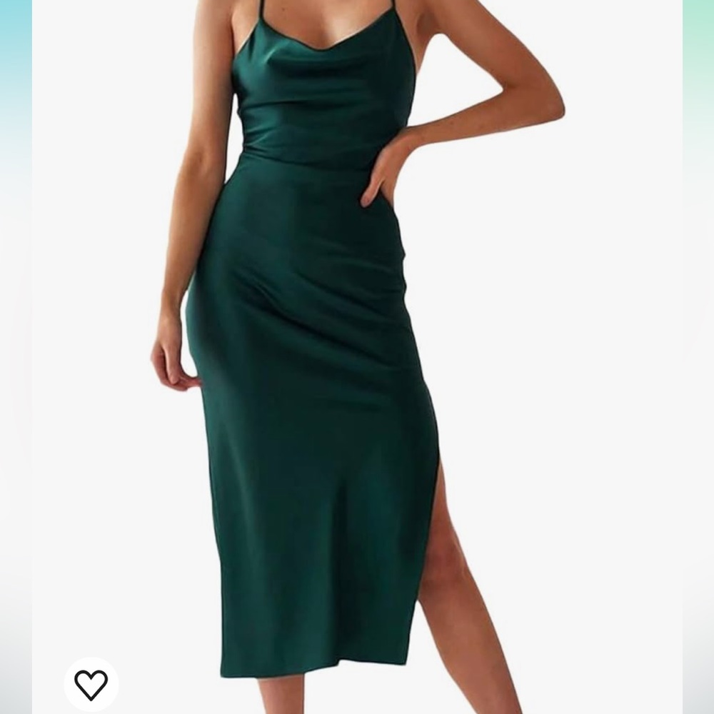 NWT Small xxxiticat Women's Sleeveless Spaghetti Strap Satin Midi Dresses